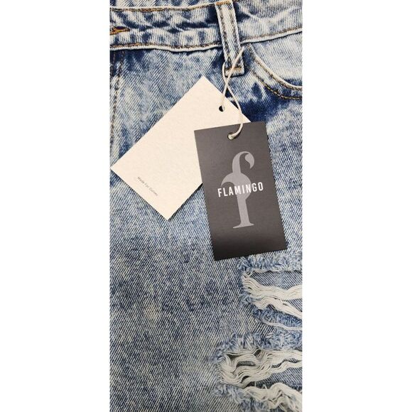 NEW Flamingo Distressed Low Rise Straight Leg Jeans - Picture 7 of 7